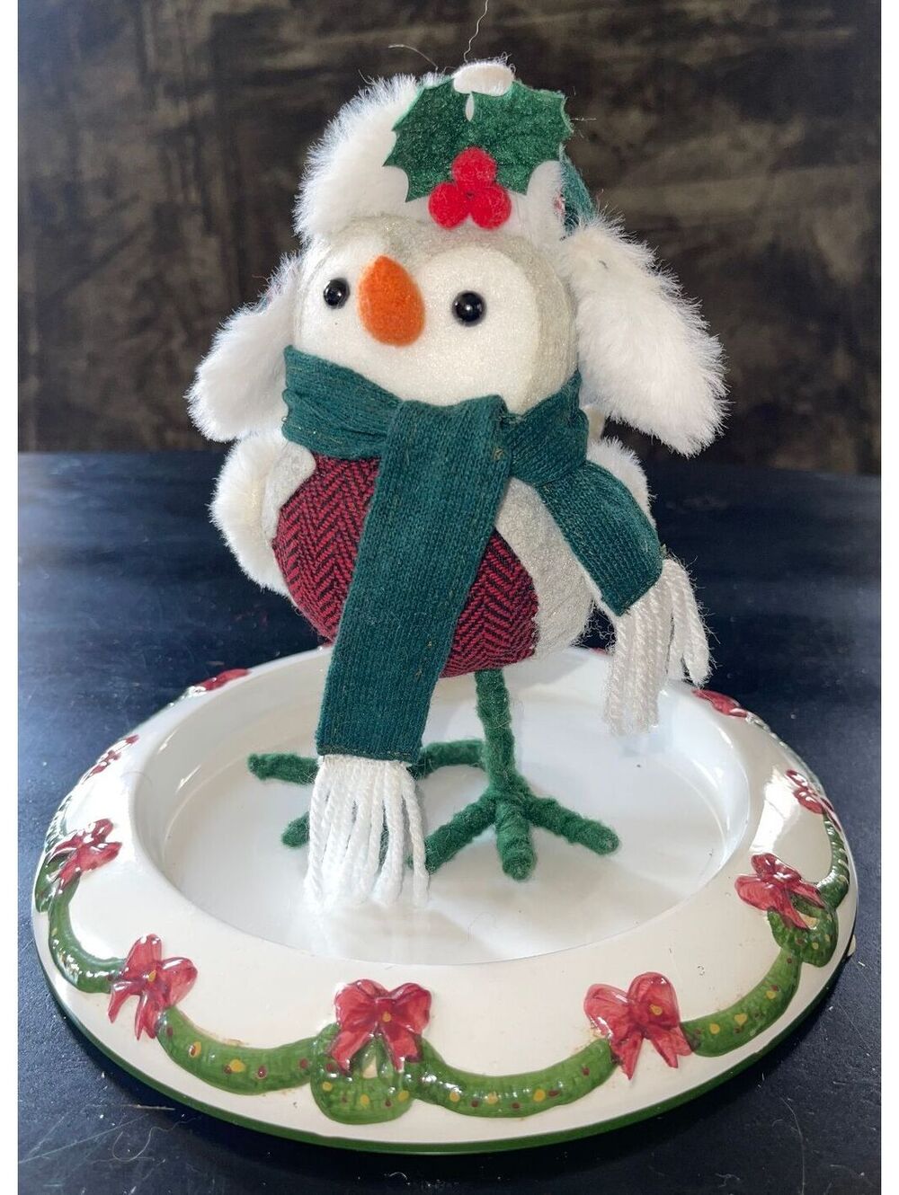 Holiday Bird Figurine with Scarf and Cute Hat-Larger than Featherly Friends
